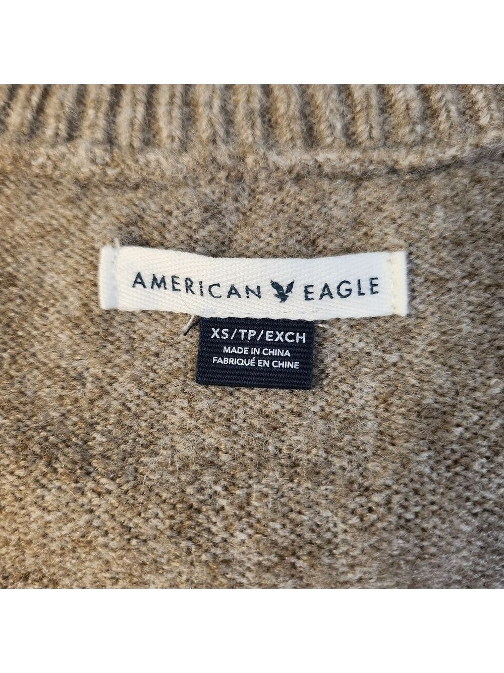 American Eagle Outfitters V-Neck Sweater in Tan - Picture 4 of 7